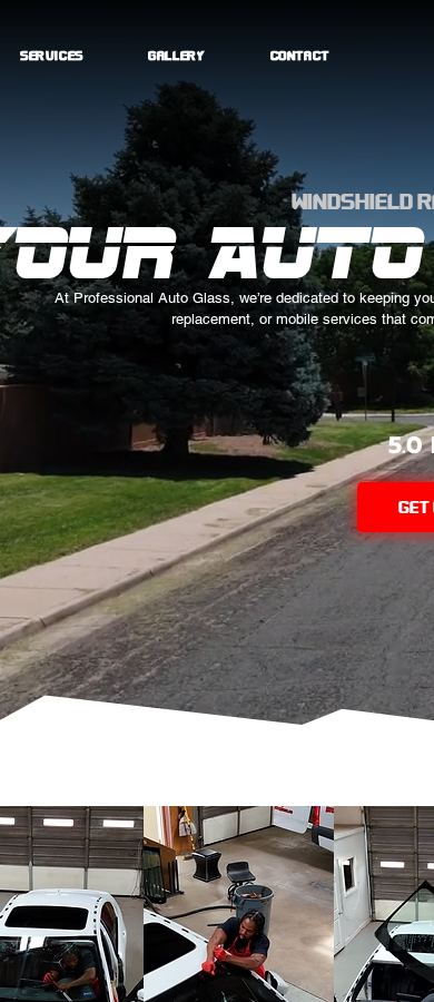 Auto glass repair work by Professional Auto Glass